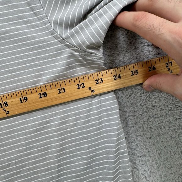 Peter Millar Shirt Men's L Grey Polo Short Sleeve Performance Summer Comfort - Picture 6 of 9